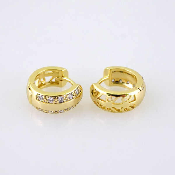 E1821 Women's Earrings - Aretes Dama - Zircon Stone/14k Real Color/