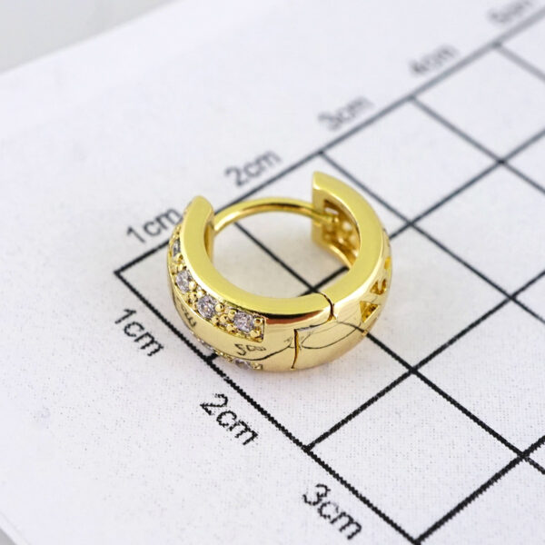 E1821 Women's Earrings - Aretes Dama - Zircon Stone/14k Real Color/