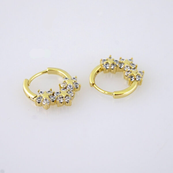 E1826 Women's Earrings - Aretes Dama - Zircon Stone/14k Real Color/