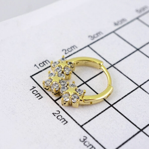 E1826 Women's Earrings - Aretes Dama - Zircon Stone/14k Real Color/
