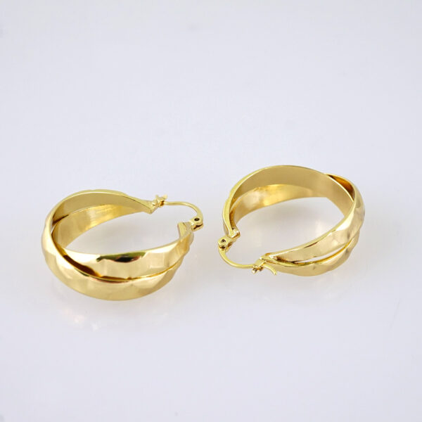 E1829 Earrings Women/ Aretes Dama/ Plain/ 14k Real Color/