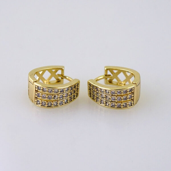 E1833 Women's Earrings - Aretes Dama - Zircon Stone/14k Real Color/