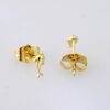 E1835 Earrings/Aretes/ Plain/ 14k Real Color/ - Image 2