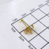 E1835 Earrings/Aretes/ Plain/ 14k Real Color/ - Image 3