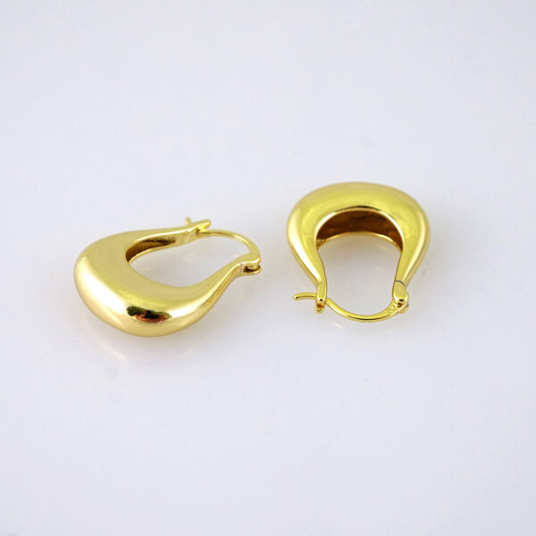 E1837 Earrings - Aretes - Plain - 14k Real Color