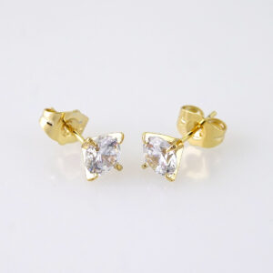 E1838 Earrings - Aretes - Zircon Stone - 14K Real Color