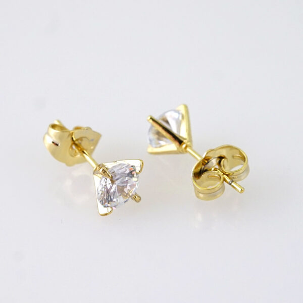 E1838 Earrings - Aretes - Zircon Stone - 14K Real Color