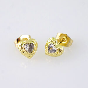 E1839 Earrings - Aretes - Zircon Stone - 14K Real Color