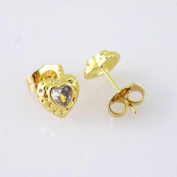 E1839 Earrings - Aretes - Zircon Stone - 14K Real Color