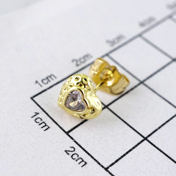 E1839 Earrings - Aretes - Zircon Stone - 14K Real Color