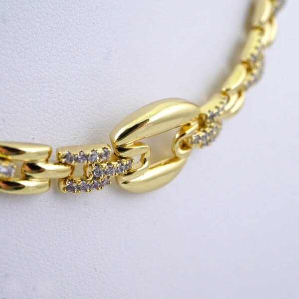 SET1433 Gargantilla - Choker 14K Real Color - Zircon Stone - 4mmX45cm