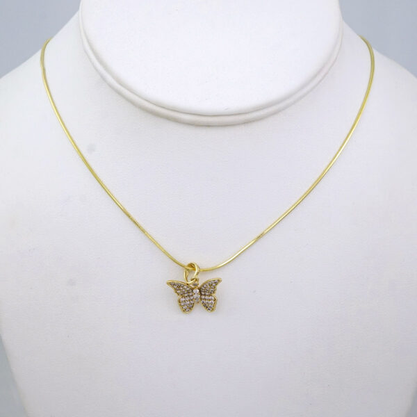 SET1442 Chain /Colgantes- Choker W/ Pendants- 14K Real Color- Zircon Stone- 2mmX45cm