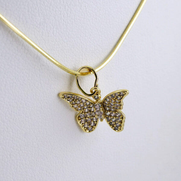 SET1442 Chain /Colgantes- Choker W/ Pendants- 14K Real Color- Zircon Stone- 2mmX45cm