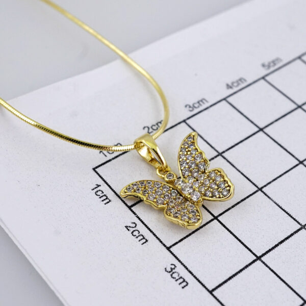SET1442 Chain /Colgantes- Choker W/ Pendants- 14K Real Color- Zircon Stone- 2mmX45cm