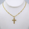 SET1446 Chain & Colgantes- Choker W/ Pendants- 14K Real Color- Zircon Stone- 3mmX45cm