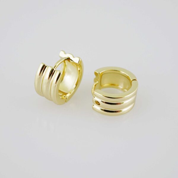 E1897 Earrings - Aretes - Plain - 14k Real Color