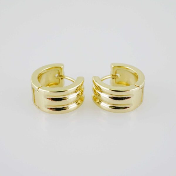 E1897 Earrings - Aretes - Plain - 14k Real Color