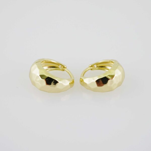 E1899 Earrings - Aretes - Plain - 14k Real Color