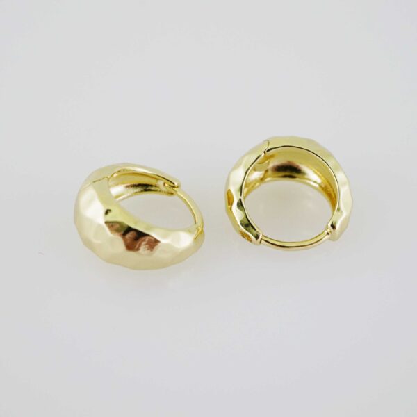 E1899 Earrings - Aretes - Plain - 14k Real Color