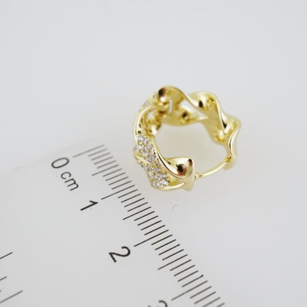 E1903 Earrings - Aretes - Zircon Stone - 14K Real Color