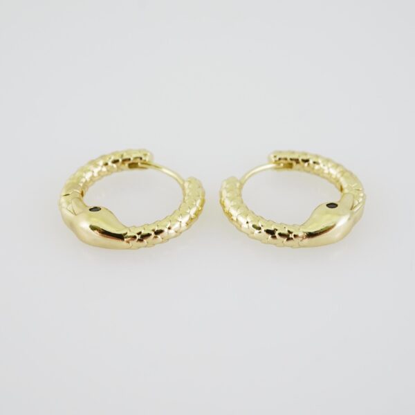 E1908 Earrings - Aretes - Plain - 14k Real Color