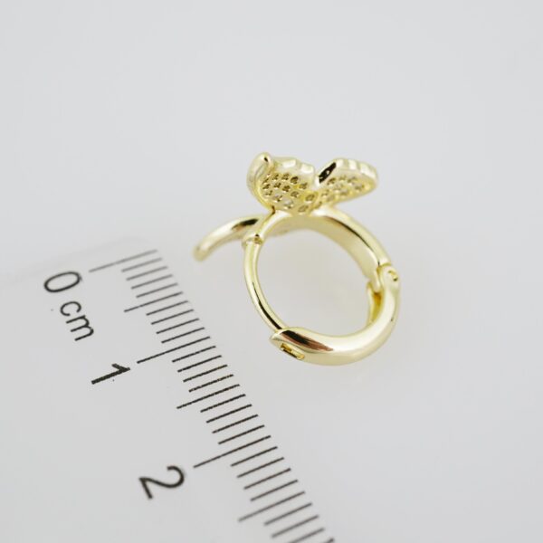 E1909 Earrings - Aretes - Zircon Stone - 14K Real Color