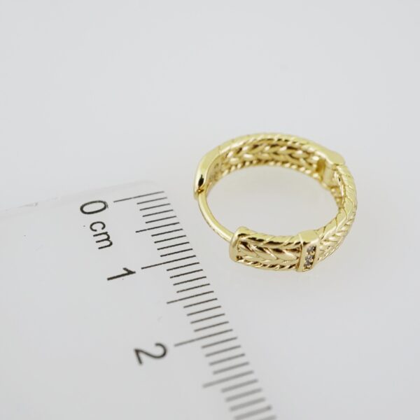 E1913 Earrings - Aretes - Zircon Stone - 14K Real Color