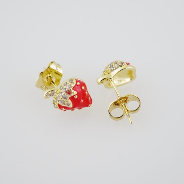 E1920 Earrings - Aretes - Zircon Stone - 14K Real Color