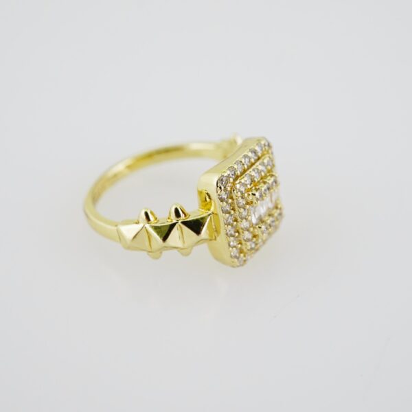R672 RING - ANILLO - Zircon Stone - 14K Real Color