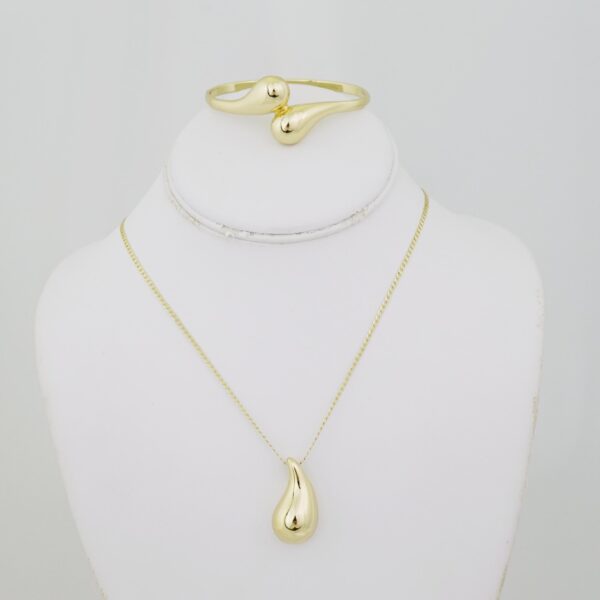 SET1476 Chain & Pendants -Earrings - Bracelet - Ring - Plain - 14K Real Color