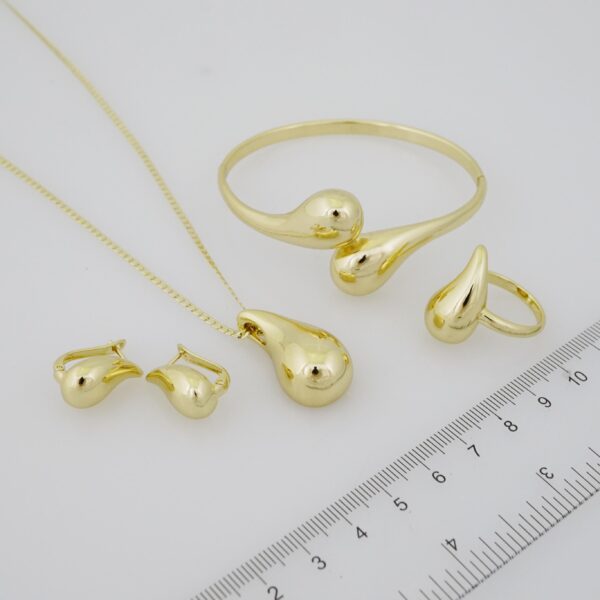SET1476 Chain & Pendants -Earrings - Bracelet - Ring - Plain - 14K Real Color
