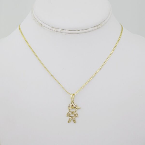 SET1478 Cadenas - Colgante - Chain W - Pendants - 14K Real Color - Zircon Stone - 2mmX50cm