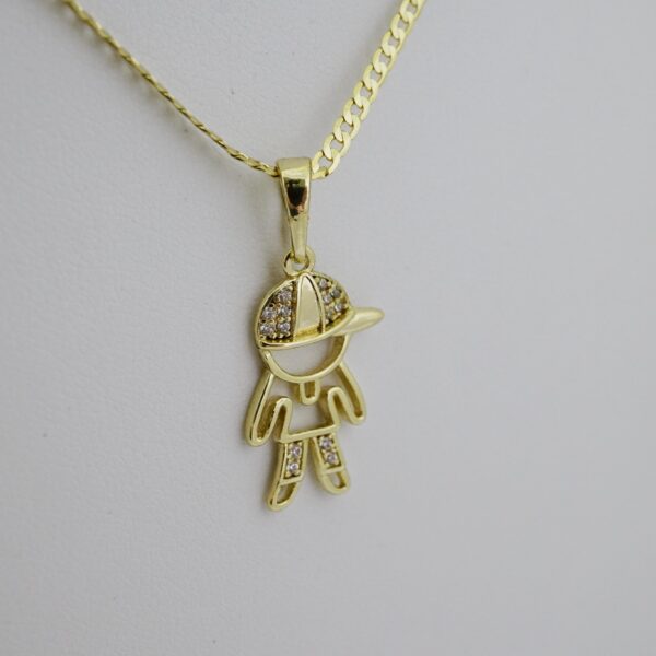 SET1478 Cadenas - Colgante - Chain W - Pendants - 14K Real Color - Zircon Stone - 2mmX50cm