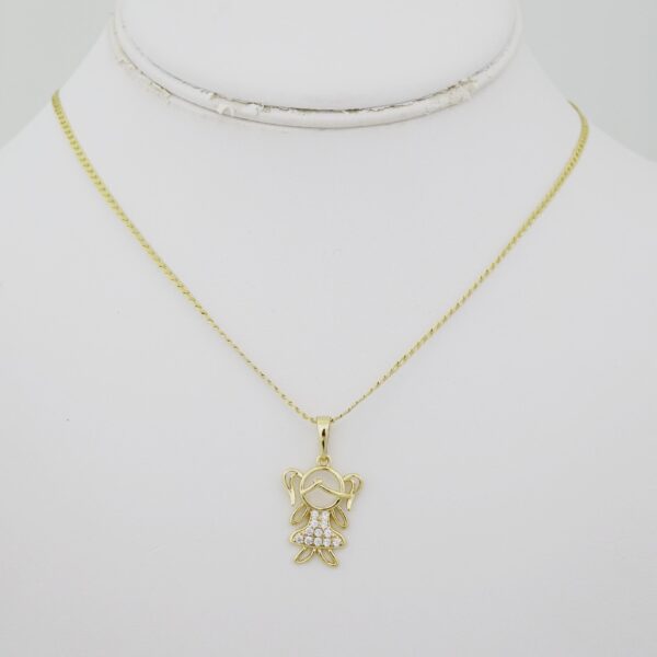SET1479 Cadenas - Colgante - Chain W - Pendants - 14K Real Color - Zircon Stone 2mmX50cm