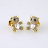 E1841 Earrings - Aretes - Zircon Stone - 14K Real Color