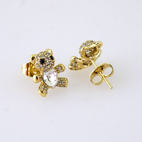 E1841 Earrings - Aretes - Zircon Stone - 14K Real Color