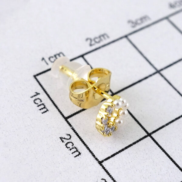 E1844 Earrings - Aretes - Zircon Stone - 14K Real Color