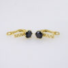 E1848 Earrings - Aretes - Zircon Stone - 14K Real Color - Black