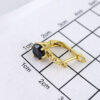 E1848 Earrings - Aretes - Zircon Stone - 14K Real Color - Black - Image 3