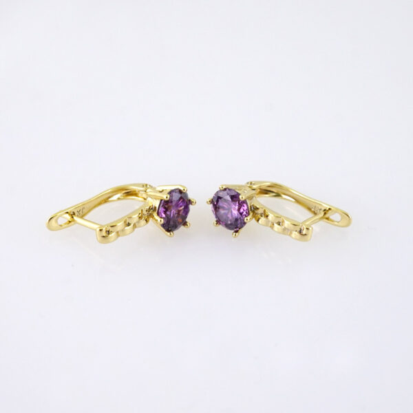 E1849 Earrings - Aretes - 14K Real Color - Violet