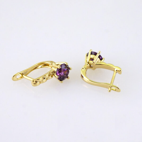 E1849 Earrings - Aretes - 14K Real Color - Violet