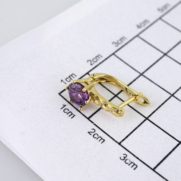 E1849 Earrings - Aretes - 14K Real Color - Violet