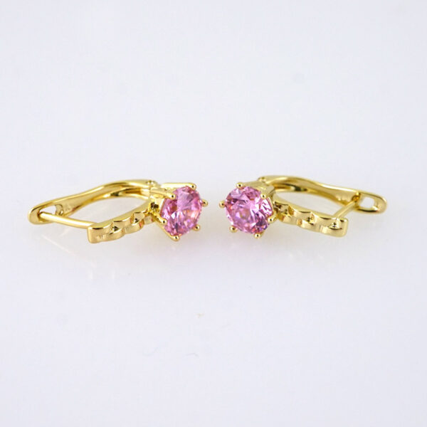 E1851 Earrings - Aretes - 14K Real Color - Pink