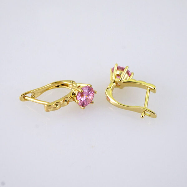 E1851 Earrings - Aretes - 14K Real Color - Pink