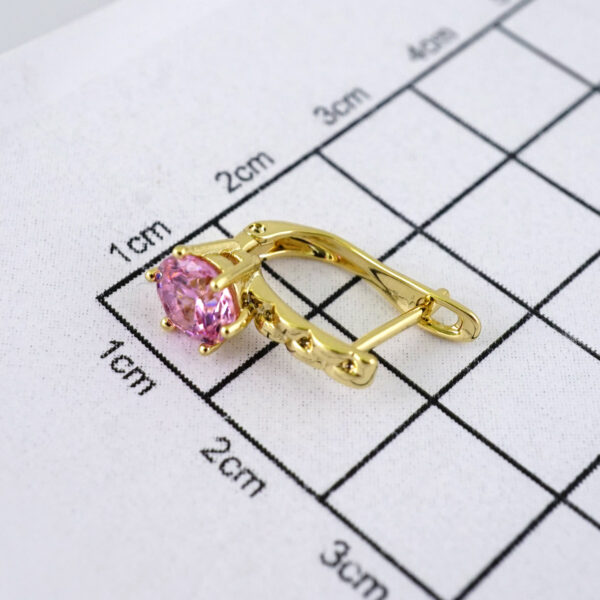 E1851 Earrings - Aretes - 14K Real Color - Pink