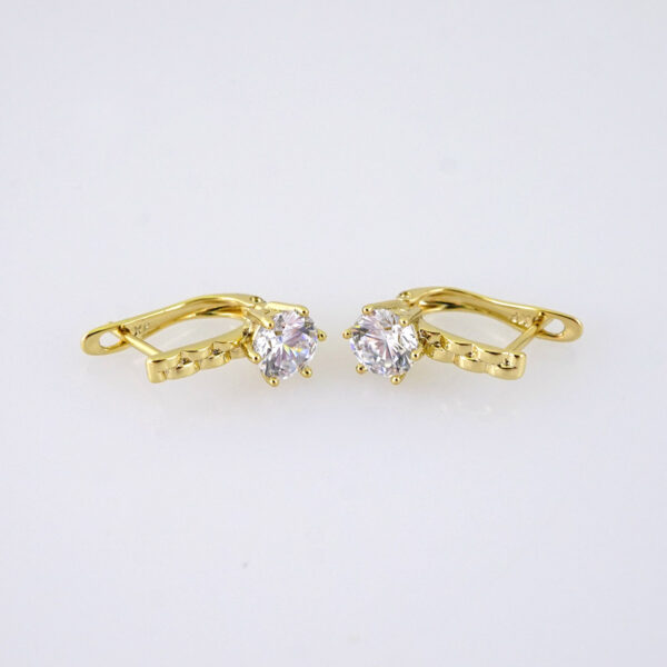 E1852 Earrings - Aretes - Zircon Stone - 14K Real Color