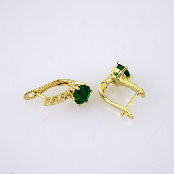 E1854 Earrings - Aretes - 14K Real Color - Green