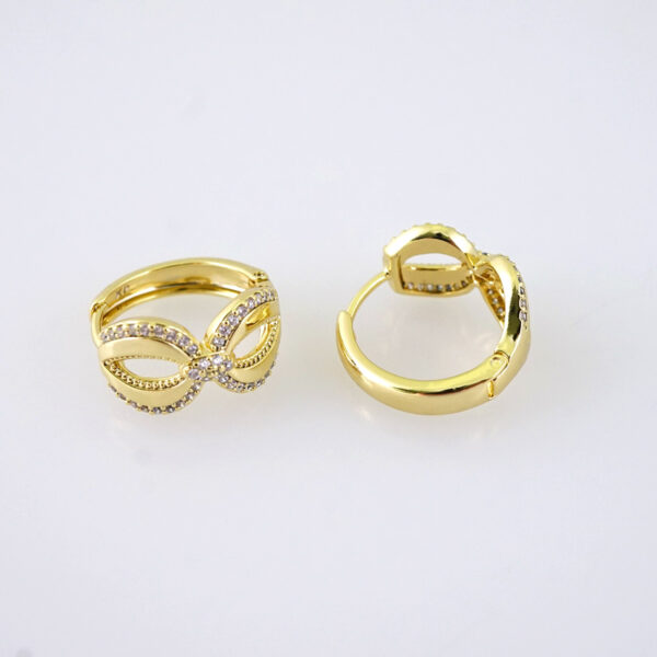 E1857 Earrings - Aretes - Zircon Stone - 14K Real Color