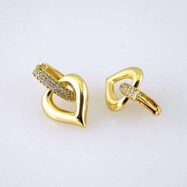 E1858 Earrings - Aretes - Zircon Stone - 14K Real Color