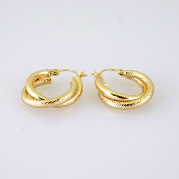 E1892 Earrings - Aretes - Plain - 14k Real Color